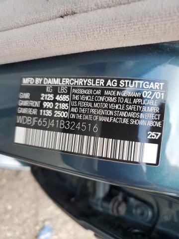 Photo 10 from auction – 2001 MERCEDES-BENZ E 320 with VIN WDBJF65J41B324516