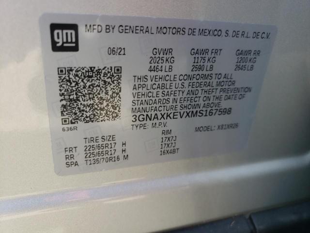 Photo 10 from auction – 2021 CHEVROLET EQUINOX LT with VIN 3GNAXKEVXMS167598