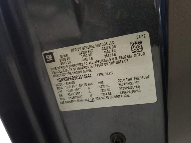 Photo 10 from auction – 2012 CHEVROLET TRAVERSE L with VIN 1GNKRFED9CJ314944