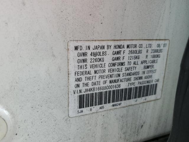 Photo 10 from auction – 2008 ACURA RL with VIN JH4KB16688C001636