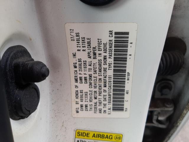 Photo 10 from auction – 2012 ACURA TL with VIN 19UUA8F51CA038191