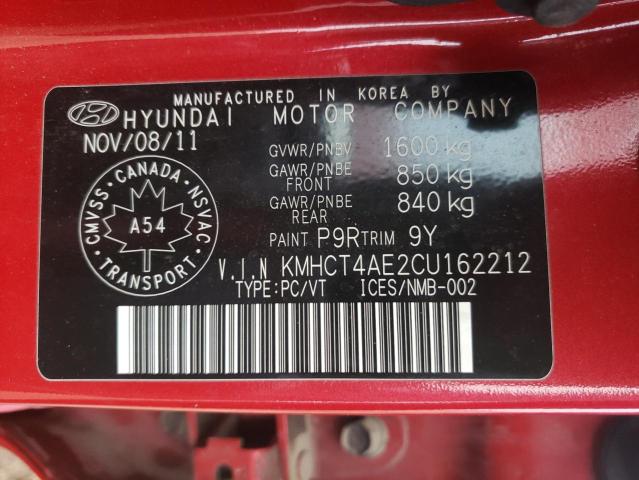 Photo 10 from auction – 2012 HYUNDAI ACCENT GLS with VIN KMHCT4AE2CU162212