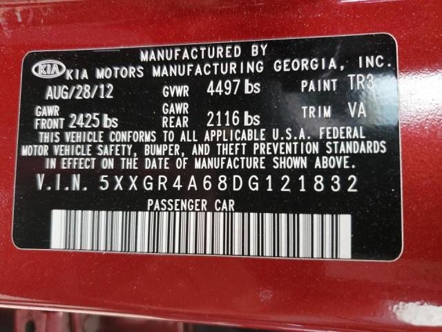 Photo 10 from auction – 2013 KIA OPTIMA SX with VIN 5XXGR4A68DG121832