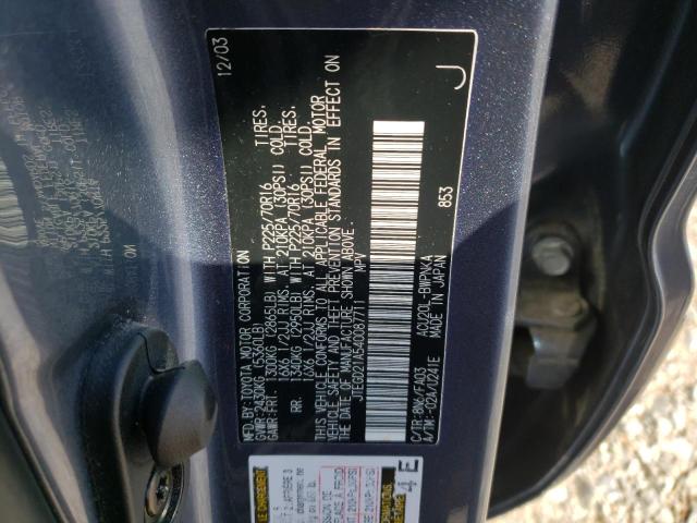 Photo 10 from auction – 2004 TOYOTA HIGHLANDER with VIN JTEGD21A540087711