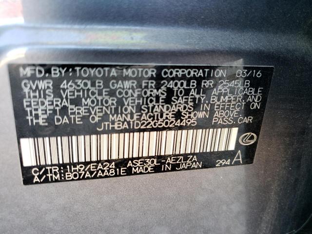Photo 10 from auction – 2016 LEXUS IS 200T with VIN JTHBA1D22G5024495