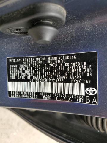 Photo 10 from auction – 2015 TOYOTA COROLLA L with VIN 5YFBURHE6FP270883