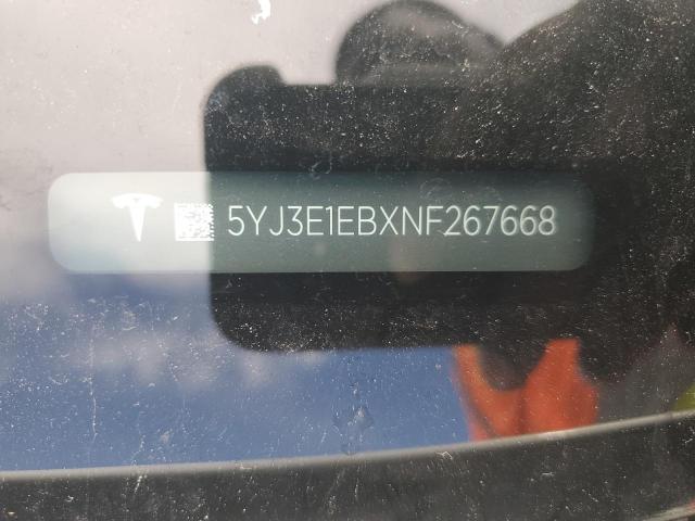 Photo 10 from auction – 2022 TESLA MODEL 3 with VIN 5YJ3E1EBXNF267668