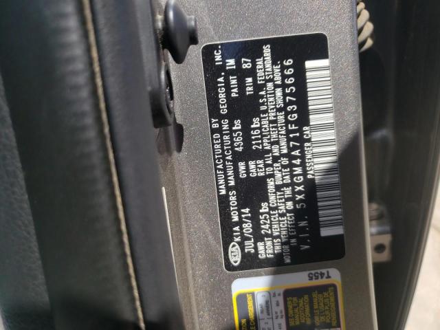 Photo 10 from auction – 2015 KIA OPTIMA LX with VIN 5XXGM4A71FG375666