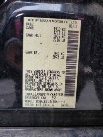 Photo 10 from auction – 2015 NISSAN ALTIMA with VIN 1N4AL3AP8FC470458