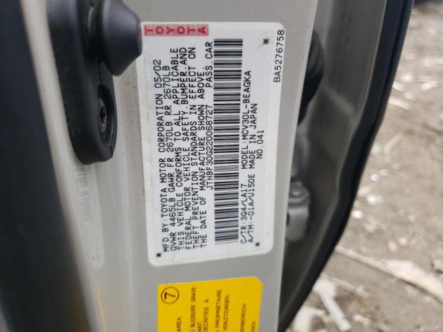Photo 10 from auction – 2002 LEXUS ES 300 with VIN JTHBF30G220068727