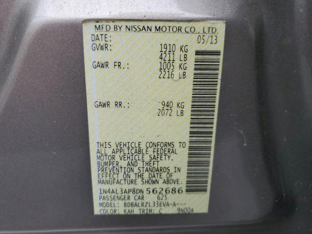 Photo 10 from auction – 2013 NISSAN ALTIMA 2.5 with VIN 1N4AL3AP8DN562686