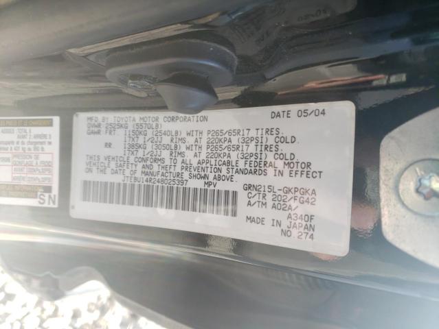 Photo 10 from auction – 2004 TOYOTA 4RUNNER SR with VIN JTEBU14R248025397
