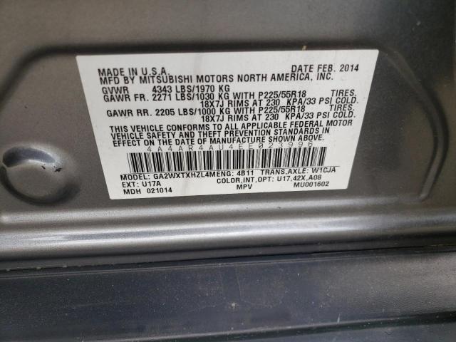 Photo 10 from auction – 2014 MITSUBISHI OUTLANDER with VIN 4A4AR4AU4EE023996