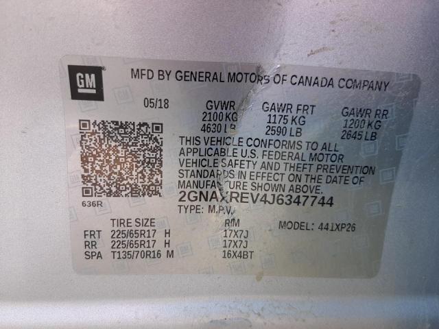 Photo 10 from auction – 2018 CHEVROLET EQUINOX LS with VIN 2GNAXREV4J6347744