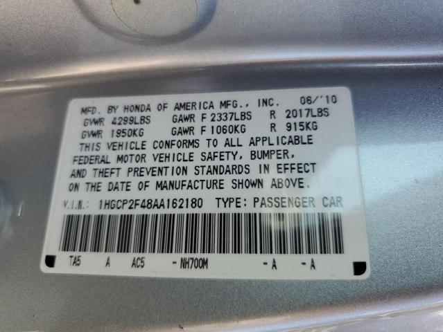 Photo 10 from auction – 2010 HONDA ACCORD LXP with VIN 1HGCP2F48AA162180