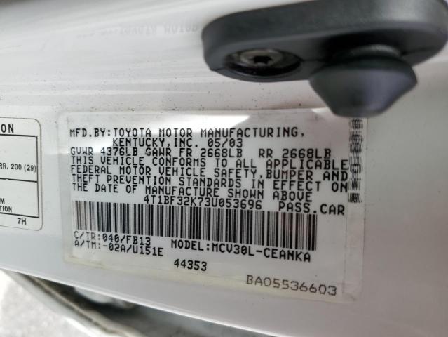 Photo 10 from auction – 2003 TOYOTA CAMRY LE with VIN 4T1BF32K73U053696