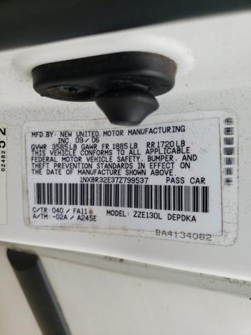 Photo 10 from auction – 2007 TOYOTA COROLLA CE with VIN 1NXBR32E37Z799537
