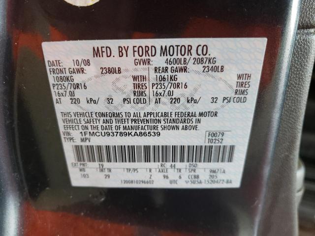 Photo 10 from auction – 2009 FORD ESCAPE XLT with VIN 1FMCU93789KA86539