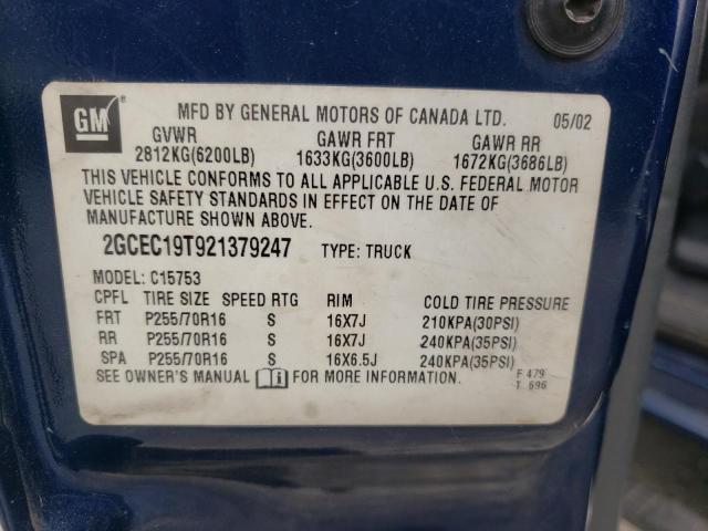 Photo 10 from auction – 2002 CHEVROLET SILVERADO with VIN 2GCEC19T921379247
