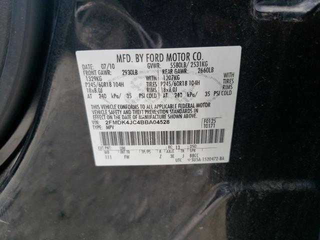 Photo 10 from auction – 2011 FORD EDGE SEL with VIN 2FMDK4JC4BBA04528