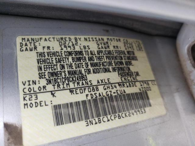 Photo 10 from auction – 2012 NISSAN VERSA S with VIN 3N1BC1CP8CK249953