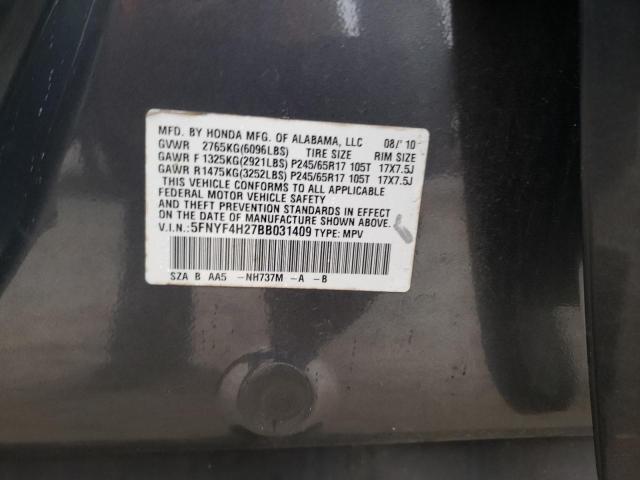 Photo 10 from auction – 2011 HONDA PILOT LX with VIN 5FNYF4H27BB031409