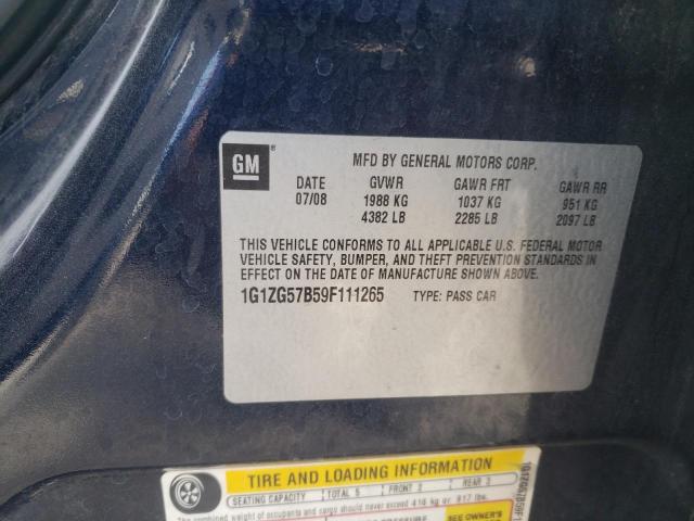 Photo 10 from auction – 2009 CHEVROLET MALIBU LS with VIN 1G1ZG57B59F111265