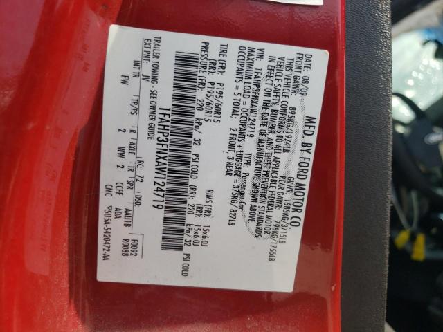 Photo 10 from auction – 2010 FORD FOCUS SE with VIN 1FAHP3FNXAW124719