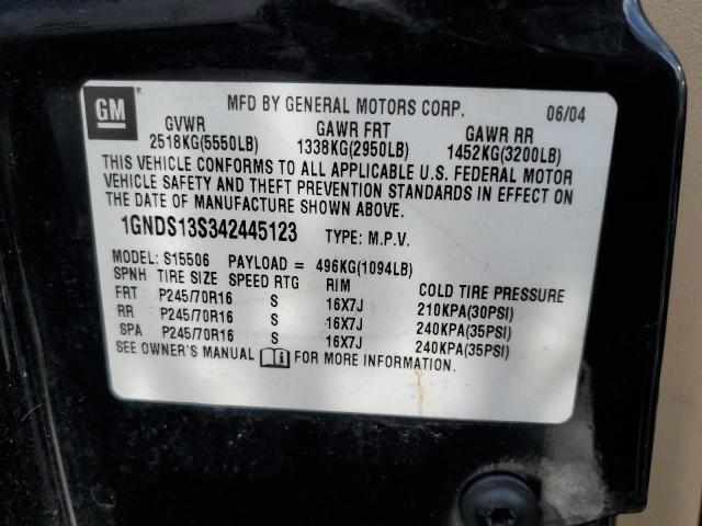 Photo 10 from auction – 2004 CHEVROLET TRAILBLAZE with VIN 1GNDS13S342445123