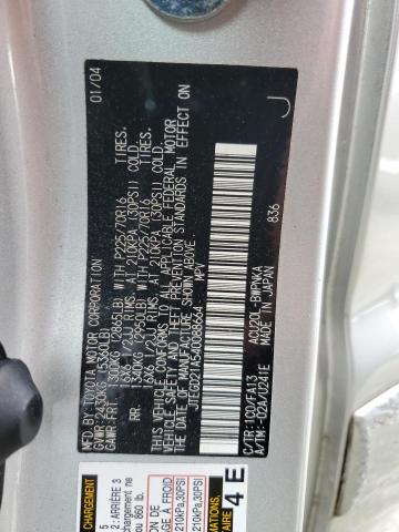 Photo 10 from auction – 2004 TOYOTA HIGHLANDER with VIN JTEGD21A540088664
