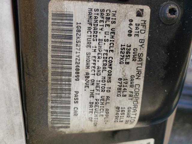 Photo 10 from auction – 2000 SATURN SL2 with VIN 1G8ZK5271YZ240099
