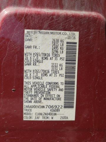 Photo 10 from auction – 2017 NISSAN FRONTIER S with VIN 1N6AD0EV1HN706922