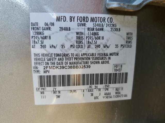 Photo 10 from auction – 2008 FORD EDGE LIMIT with VIN 2FMDK39C38BB32539