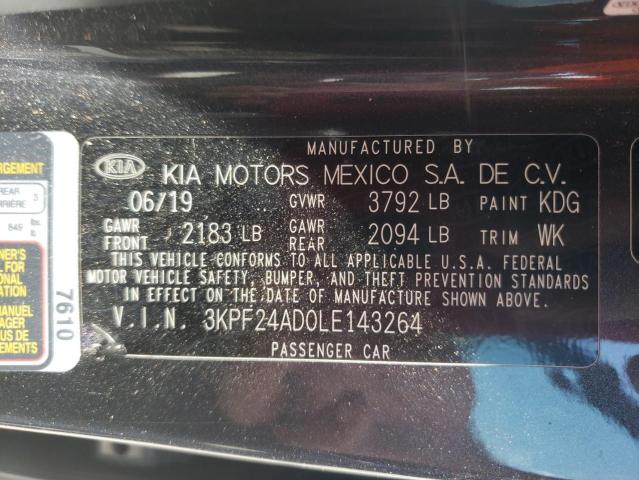 Photo 10 from auction – 2020 KIA FORTE FE with VIN 3KPF24AD0LE143264