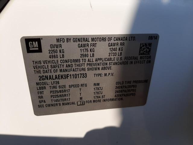 Photo 10 from auction – 2015 CHEVROLET EQUINOX LS with VIN 2GNALAEK9F1101733