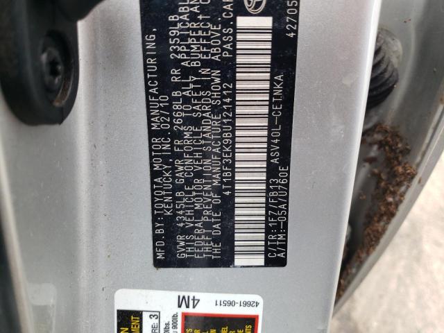 Photo 10 from auction – 2011 TOYOTA CAMRY BASE with VIN 4T1BF3EK9BU121412
