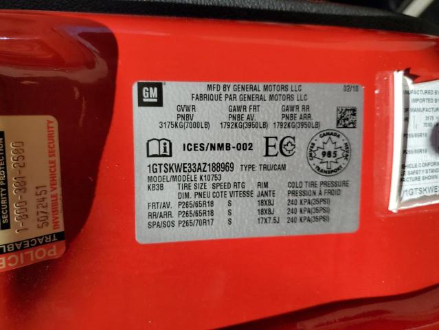 Photo 10 from auction – 2010 GMC SIERRA K15 with VIN 1GTSKWE33AZ188969