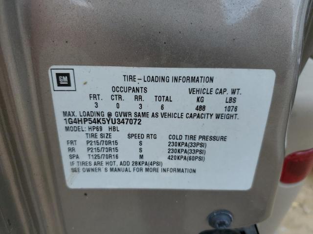 Photo 10 from auction – 2000 BUICK LESABRE CU with VIN 1G4HP54K5YU347072