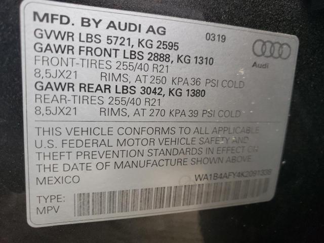 Photo 10 from auction – 2019 AUDI SQ5 PREMIU with VIN WA1B4AFY4K2091338