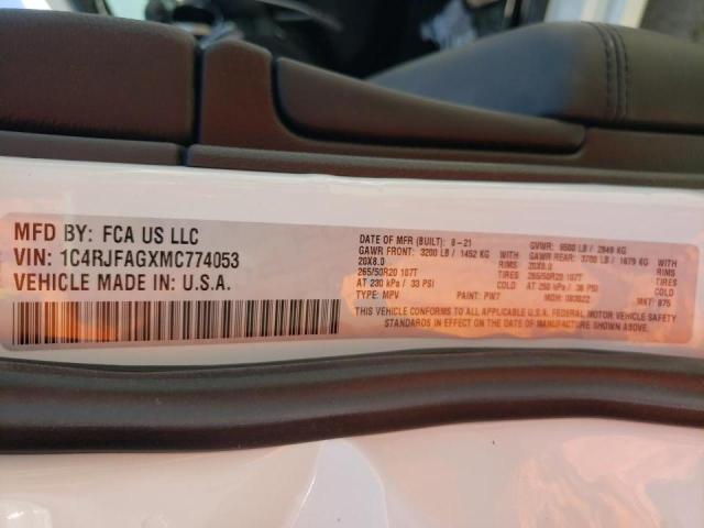 Photo 10 from auction – 2021 JEEP GRAND CHER with VIN 1C4RJFAGXMC774053