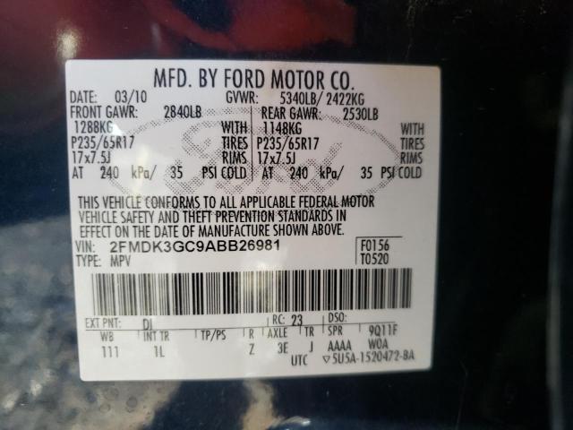Photo 10 from auction – 2010 FORD EDGE SE with VIN 2FMDK3GC9ABB26981
