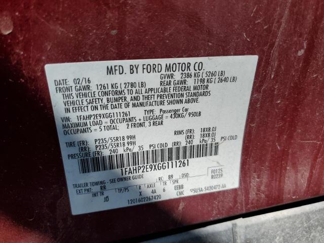 Photo 10 from auction – 2016 FORD TAURUS SEL with VIN 1FAHP2E9XGG111261