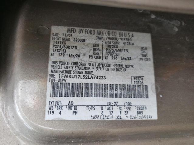 Photo 10 from auction – 2002 FORD EXPEDITION with VIN 1FMRU17L52LA74223
