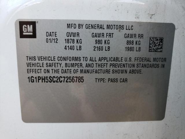 Photo 10 from auction – 2012 CHEVROLET CRUZE LTZ with VIN 1G1PH5SC2C7256785