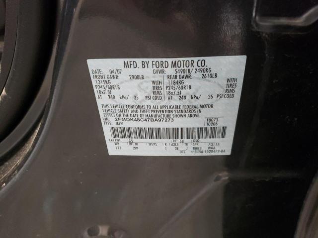 Photo 10 from auction – 2007 FORD EDGE SEL with VIN 2FMDK48C47BA97273