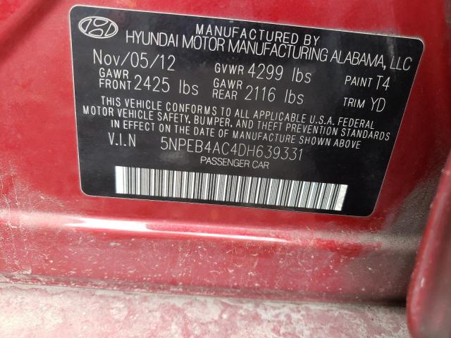 Photo 10 from auction – 2013 HYUNDAI SONATA GLS with VIN 5NPEB4AC4DH639331