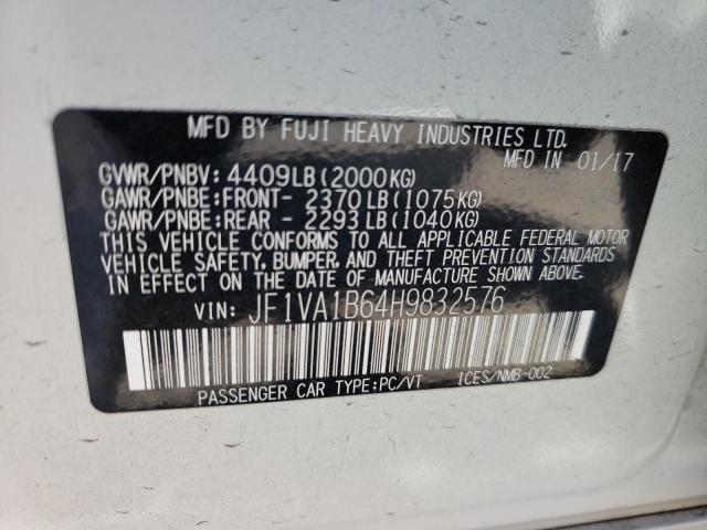 Photo 10 from auction – 2017 SUBARU WRX with VIN JF1VA1B64H9832576