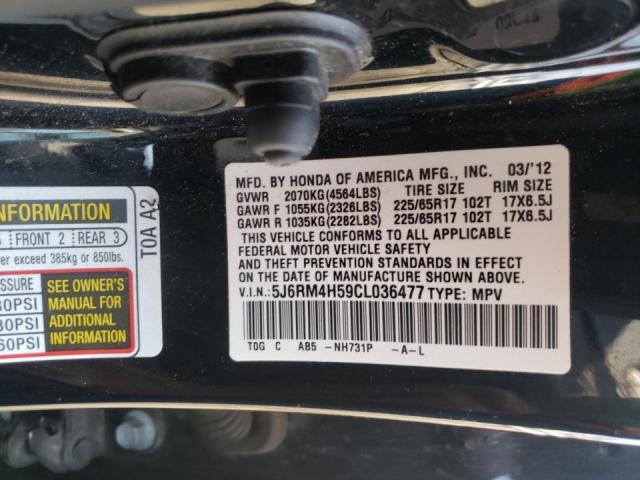 Photo 10 from auction – 2012 HONDA CR-V EX with VIN 5J6RM4H59CL036477