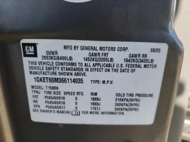 Photo 10 from auction – 2006 GMC ENVOY DENA with VIN 1GKET66M366114935