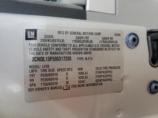 Photo 10 from auction – 2008 CHEVROLET EQUINOX LS with VIN 2CNDL13F586317205